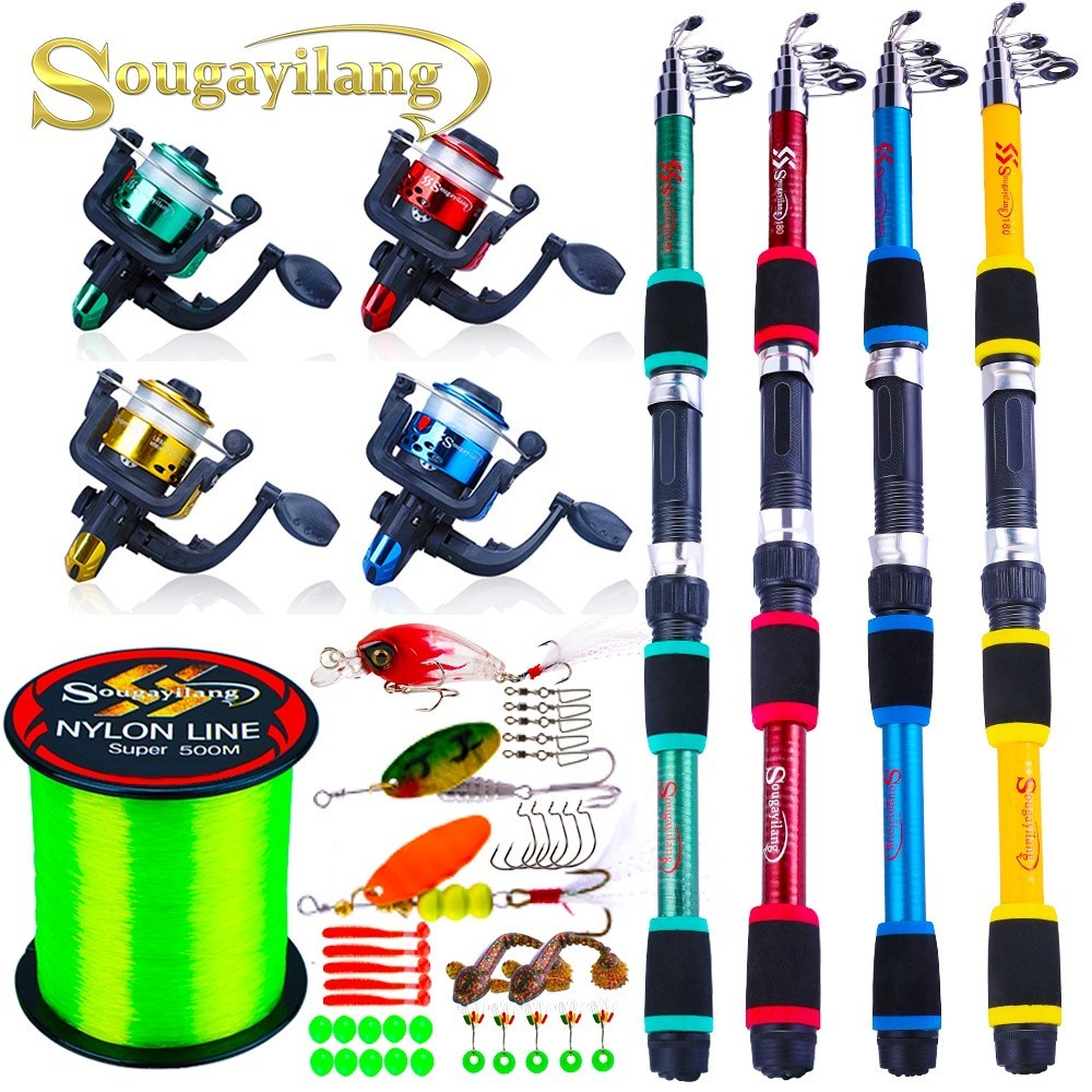 Must Have Sougayilang 1.8M Fishing Rod Reel Set Joran Pancing Eva Handle Glass Fiber Telescopic 6 Sections Freshwa - Image 2
