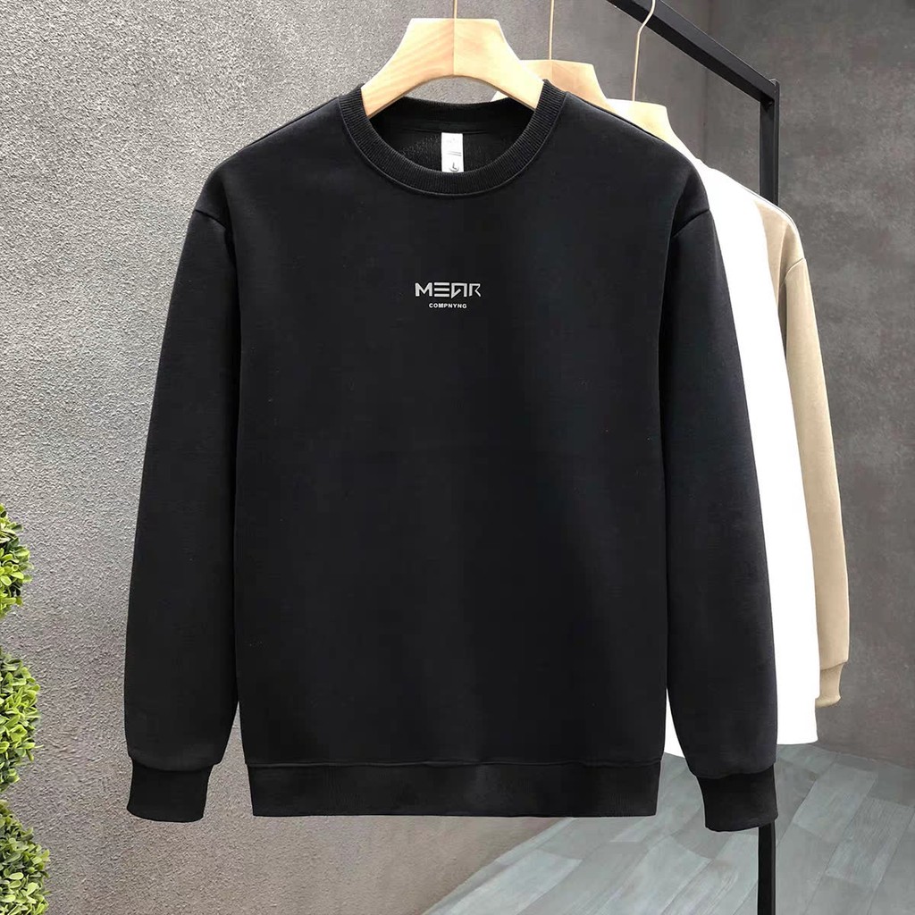 Sweater Men Sweat Shirt Men Retro Youth Velvet Round Neck Long Sleeve Sweater Loose Wear Switer Lelaki Original