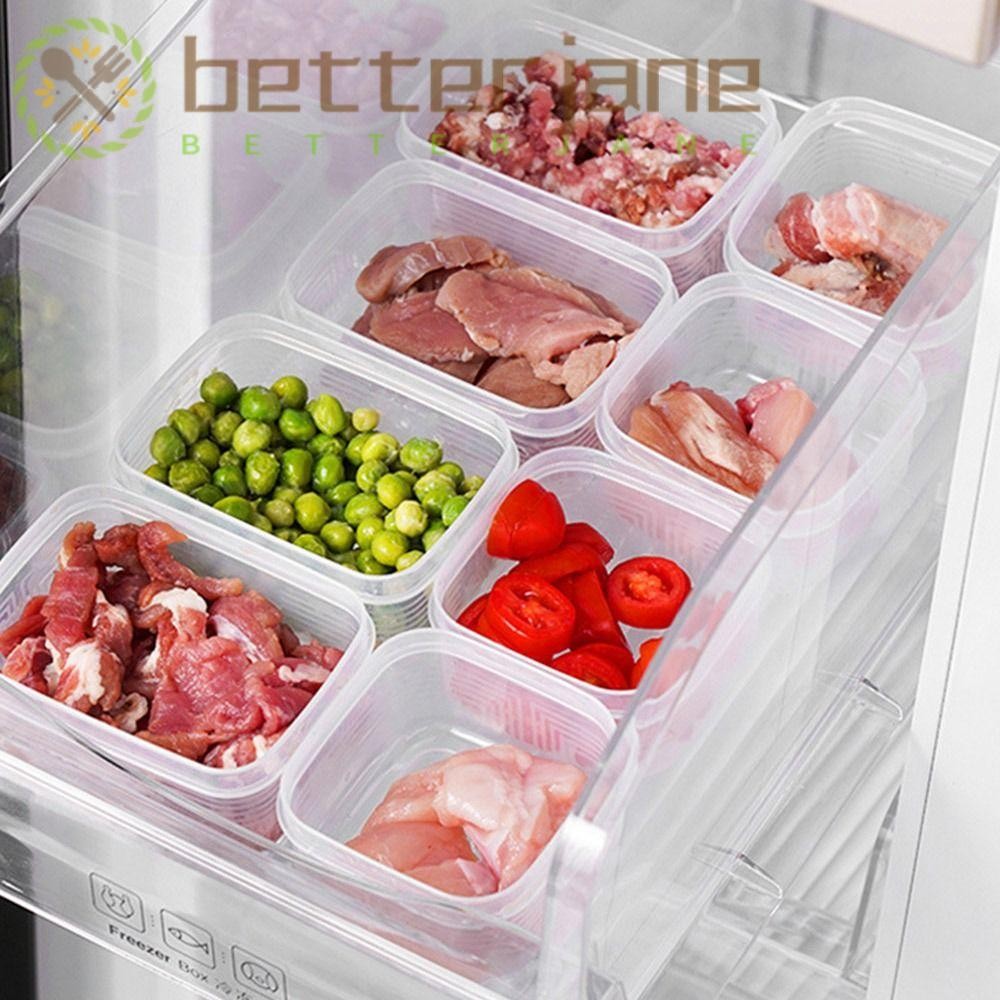 BETTER-JANE Refrigerator Storage Box, Easy Access Microwaveable Fresh Preservation Box, No Cross Flavor Low Temperature Resistance Fruit and Vegetable Classification Box Home