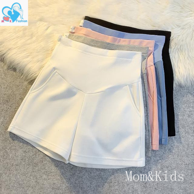 Mom&Kids Ready Stock 5 Colors Plus Size Loose Wide Leg Maternity Shorts Pregnancy Legging Pregnant Short Pants孕妇
