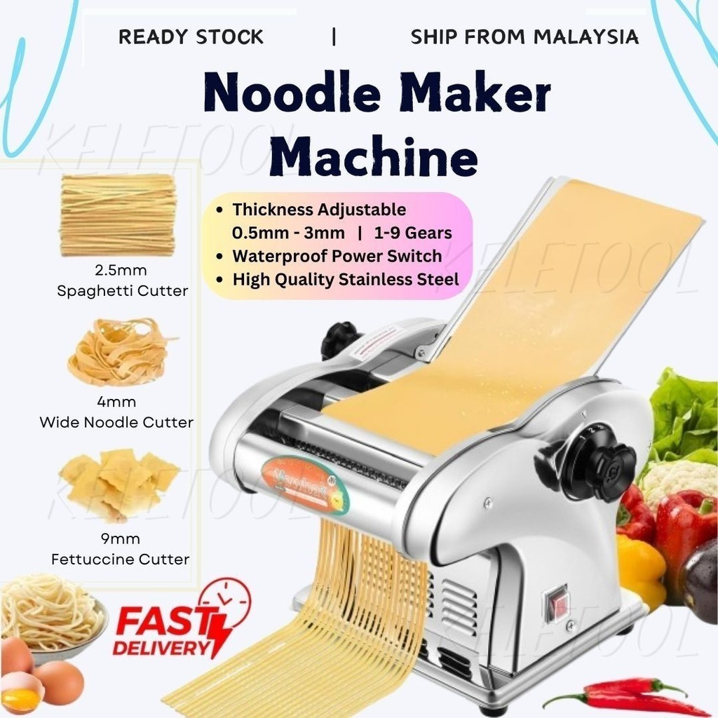 KELETOOL Stainless Steel Noodle Maker Machine Mesin Buat Mee Mesin Mee Elektrik Murah Dough Karipap Dumpling Pasta Maker