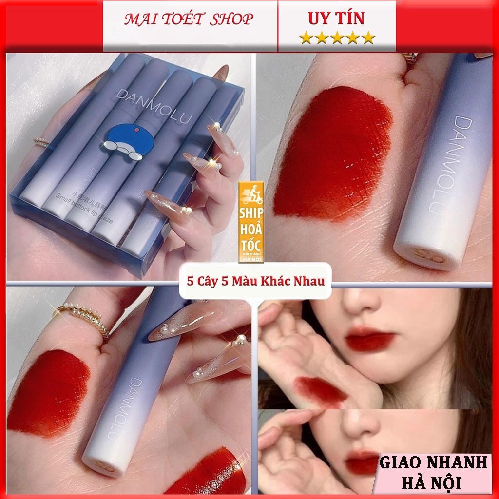 Set of 5 DANMOLU matte lipsticks, soft and smooth lips, domestic lipstick