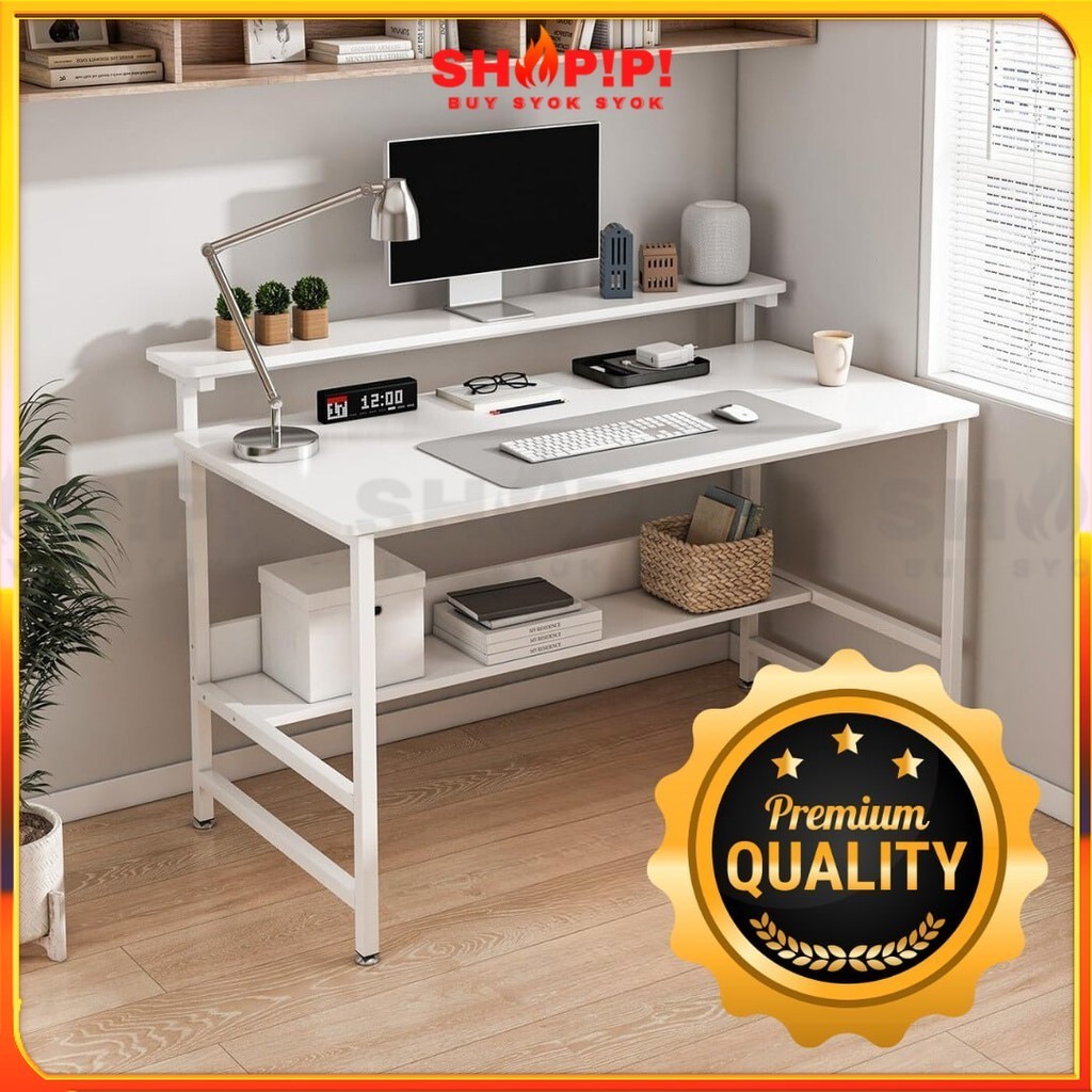 Shopipi computer Desk/study table desk/table with bookshelf/office table/Meja Belajar/Writing Table/Meja Tulis Working