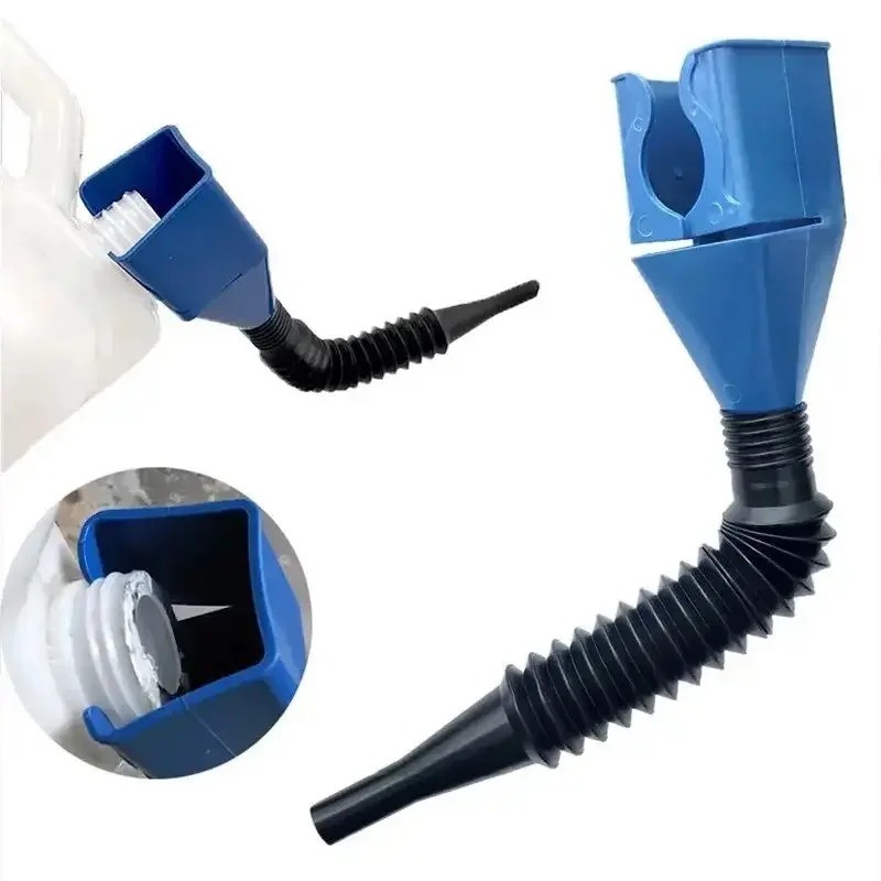 Foldable Car Motorcycle Refueling Gasoline Engine Oil Funnel Filter Transfer Tool Plastic Snap Spill-Free 倒油免手扶漏斗