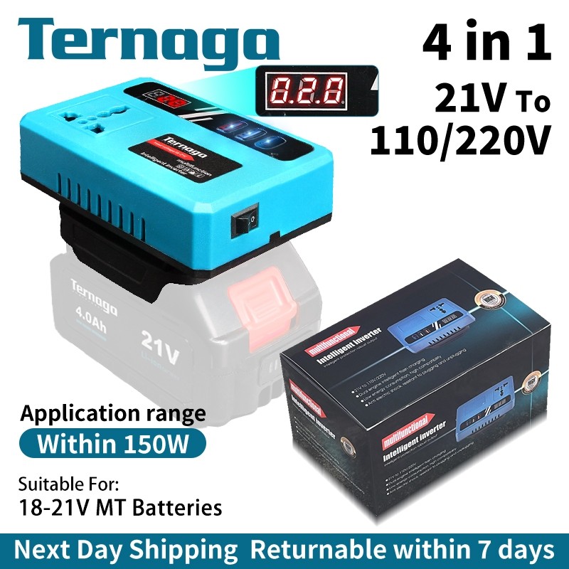 Ternaga Portable Power Inverter 21v to 220v MT Battery 20V Lithium Battery DC 18V To 220V for Outdoor Converter Adapter