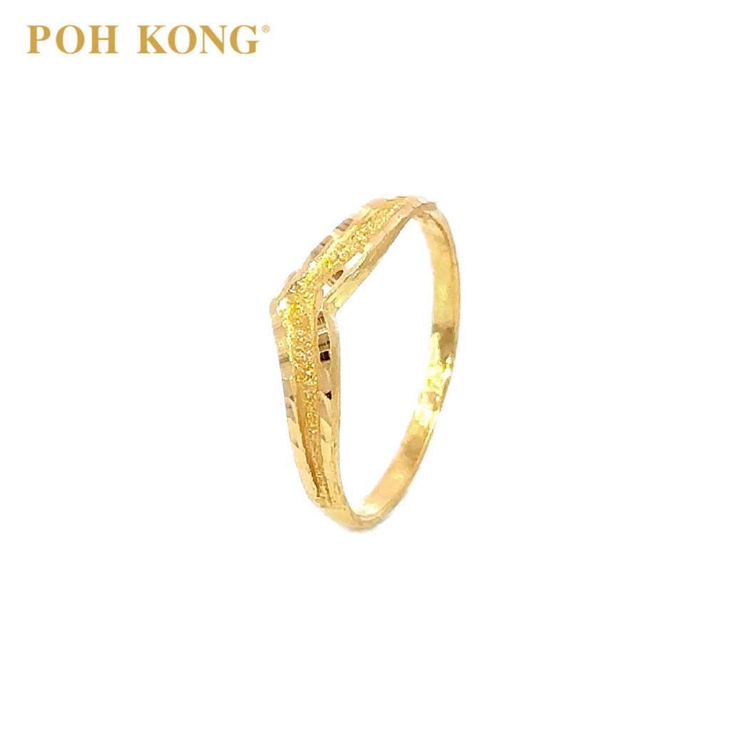 POH KONG 916/22K Yellow Gold V-Shape Ring