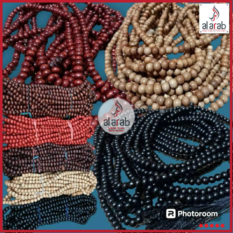[Ready Stock] TASBIH KAYU KOKON 7mm 1000 BIJI 500 BIJI DAN WARNA HITAM/ CHOCLATE/CREAM.