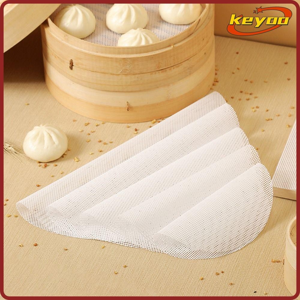 [KEYOO] Silicone Dehydrator Sheets, Thickened Reusable Round Steamer Mesh Pad, Non-Stick Kitchen Baking Accessories Steamer Mat