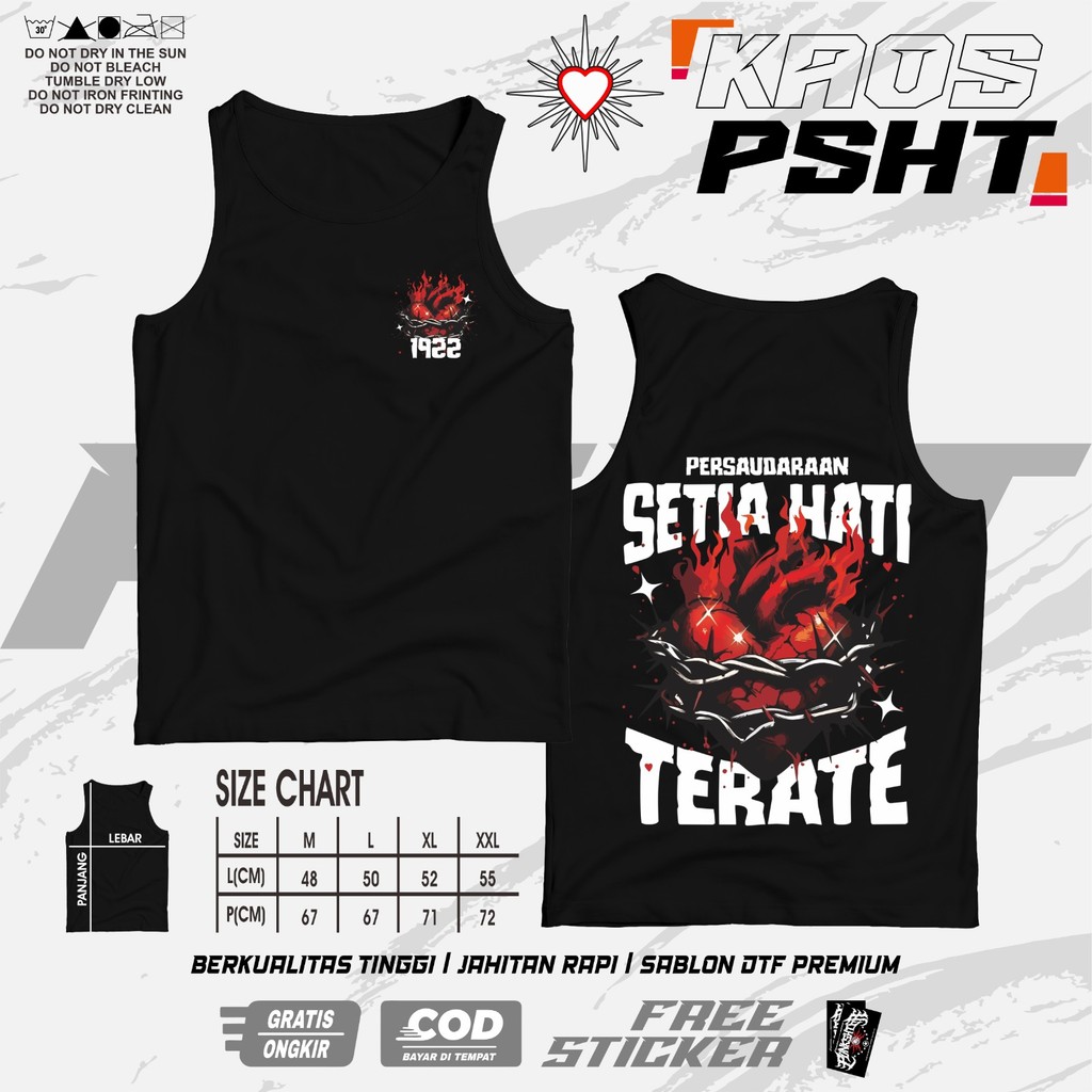 PSHT SINGLET T-SHIRT BROTHERHOOD LOYAL HEART TERATE 1922 NEWEST PSHT SINGLET - PSHT SYMBOL SINGLET - SIMPEL PSHT SINGLET - LOYAL HEART TERATE BROTHERHOOD SINGLET - PSHT SHINING HEART SINGLET - PSHT SINGLET 1922 - SINGLET SH TERATE