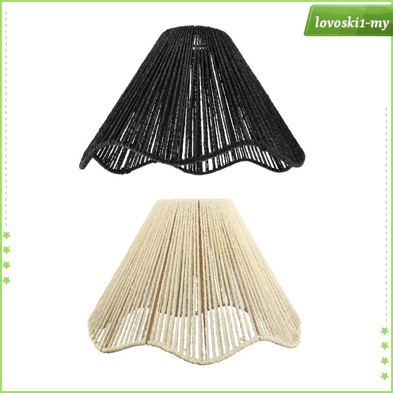 [LovoskibcMY] Rustic Handmade Woven Rope Lamp Shade DIY Lighting Accessories Ceiling Lantern Cover Bohemian Light Shade