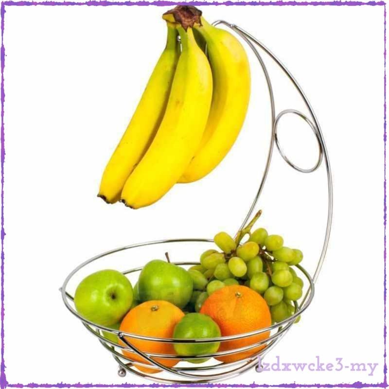 [LzdxwckefaMY] Kitchen Table Banana Hanger Fruit Bowl Tree Holder Storage Basket Stand Hook