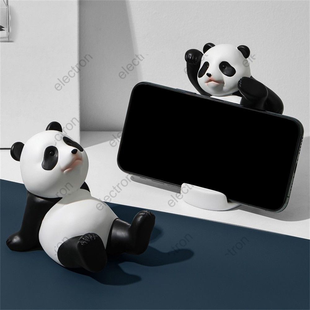 Panda Bracket Home Supplies Easy To Carry Durable Desktop Flat Stand Mobile Phone Accessories Anti-dumping Portable Cartoon Mobile Phone Bracket Lazy Ornaments Election