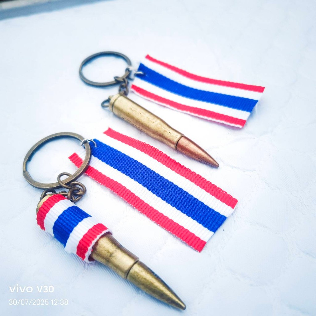 Keychain Bullet With Thai National Flag Bag Pendant