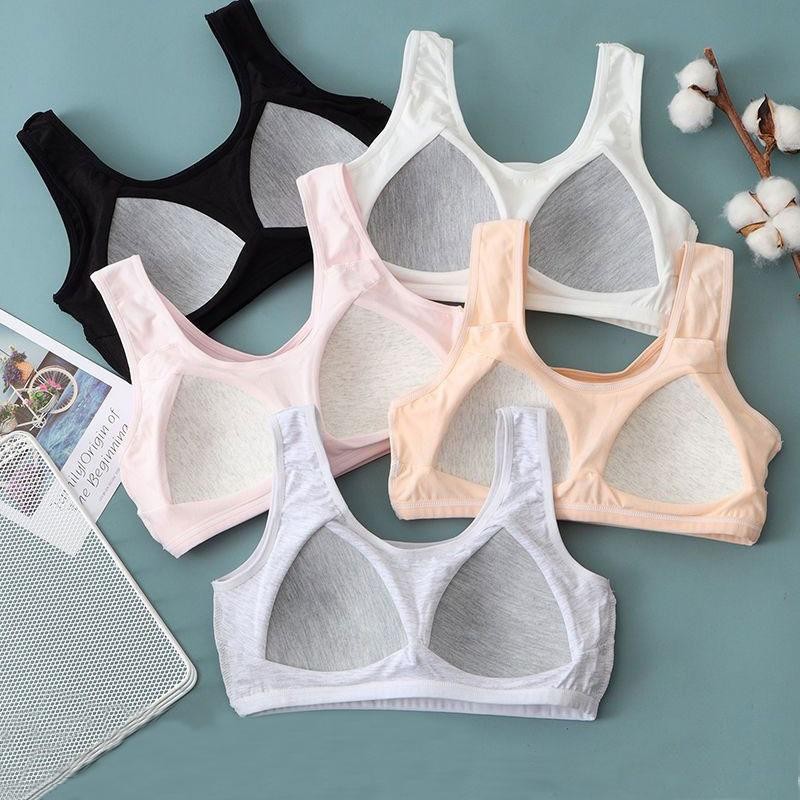 Coli sukan perempuan, coli anti-benjol untuk pelajar sekolah menengah rendah, bahagian atas tiub vest kecil kapas tulen