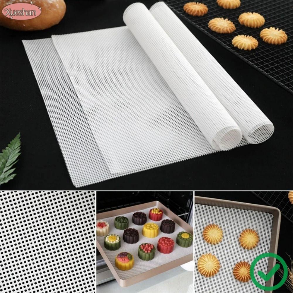 XUESHAN 1Pcs Dehydrator Sheets, Silicone Oven Kitchen Accessories Steamer Mesh Pad, Square Food Fruit Dryer Reusable Non-Stick Baking Mat