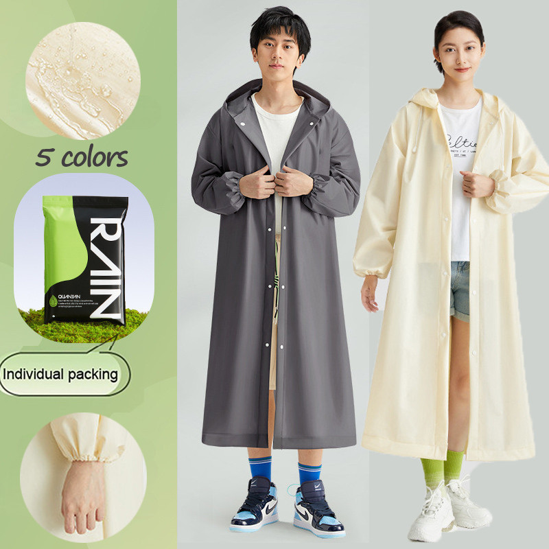 Adult Rain Coat EVA Foldable Unisex Thick Raincoat Colorful Water Proof Rain Coat for Adults Long Raincoat
