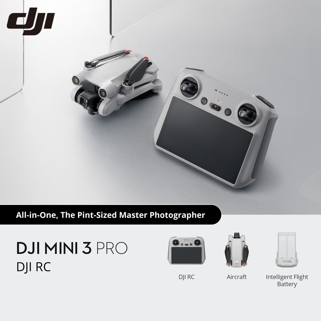 DJI Mini 3 Pro (DJI RC) – Lightweight Foldable Camera Drone 4K60fps Video 48MP Pho 34-min Flight Time