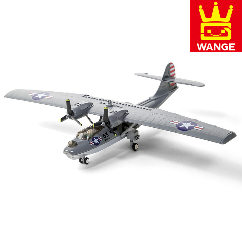 WANGE's new building block military aviation fighter series 5007 Katarina seaplane (364+pcs) adult and children's education assembly model toy gift