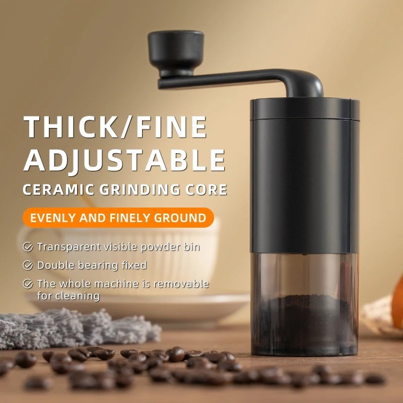 Portable Coffee Grinder Manual Mini Hand Coffee Bean Grinder Machine with Adjustable Settings Bean Grinding Tool for Office Home Outdoor Travel Pengisar Kopi 咖啡豆 研磨機