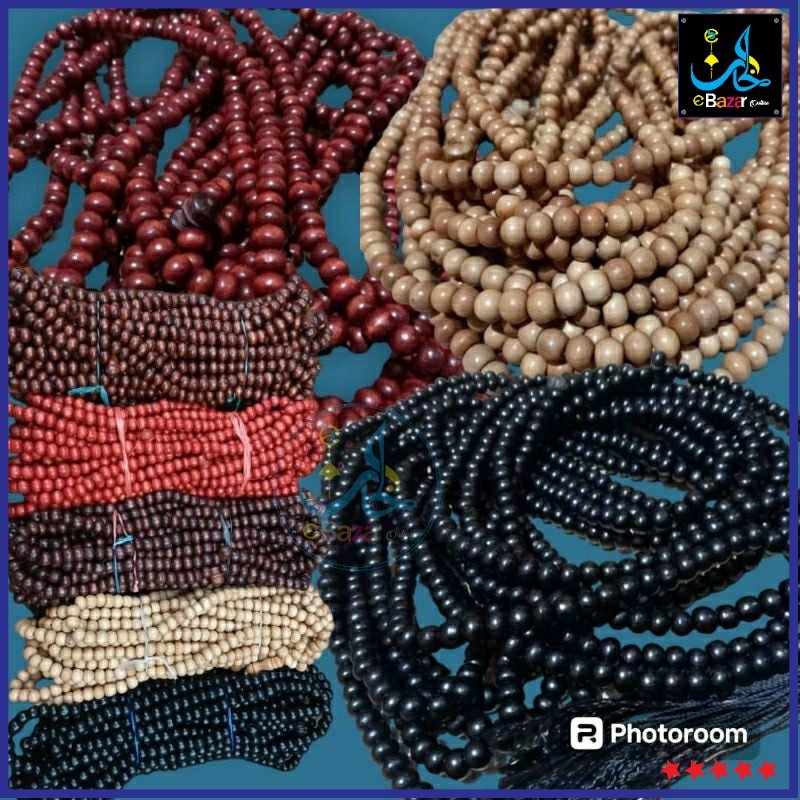 TASBIH KAYU KOKON 1000 BIJI DAN  WARNA HITAM /CHOCLATE/CREAM.