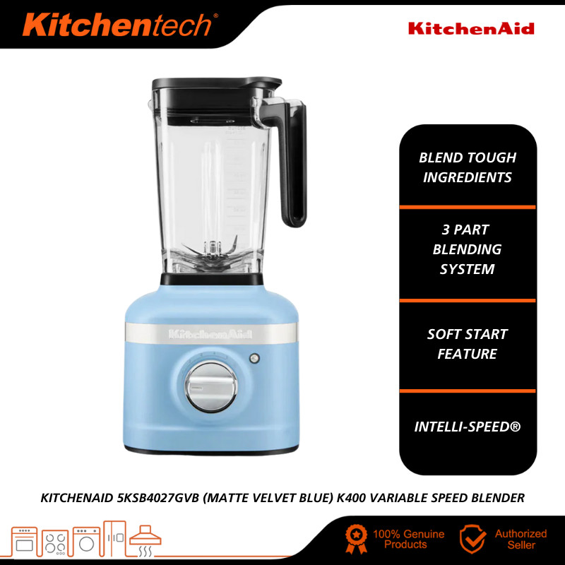 KitchenAid K400 Variable Speed Blender 5KSB4027G-MBV (Matte Velvet Blue) Intelli-Speed® 5KSB4027GVB Mesin Pengisar