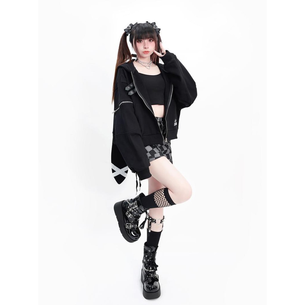 X-orange Fat mm150kg Large Size Short Loose Hoodie Rabbit Ear Sweatshirt Autumn Winter New Style Casual Women's Clothing