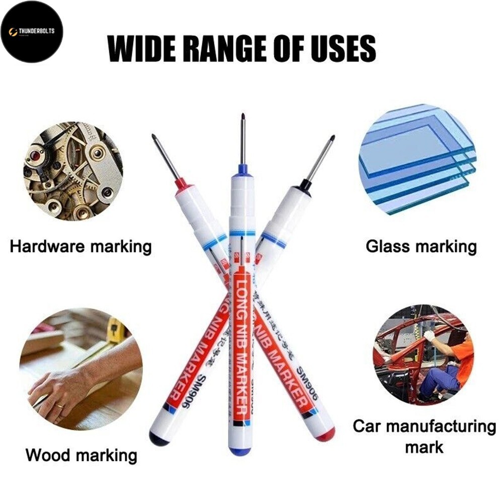 TD] Multi-purpose Long Head Markers Deep Hole Marker Pen For Bathroom Woodworking