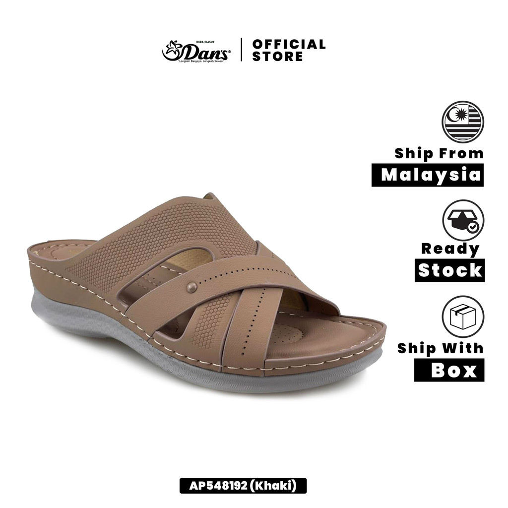 Dan's Kasut Tapak Lembut Selesa Ringan Comfort Wanita / Perempuan - Hitam / Khaki AP548192