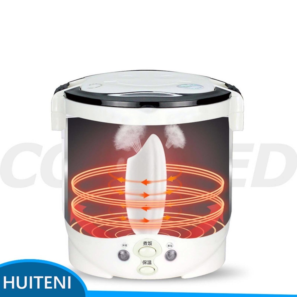 1/2 Small 1L Electric Rice Cooker Porridge Multifunction for Travel Car