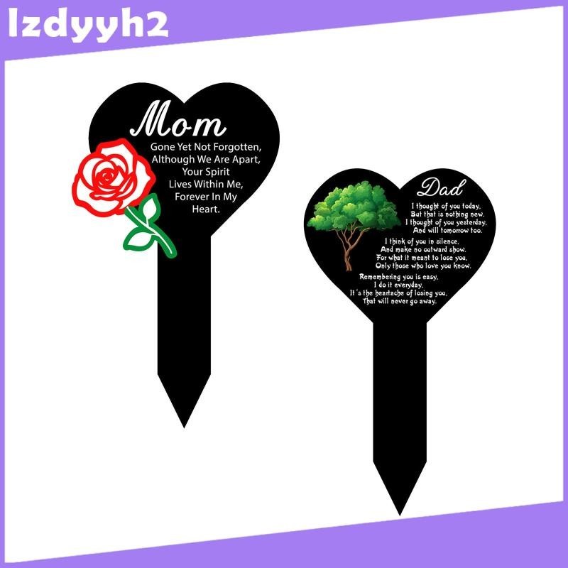 [LzdyyhacMY] Heart Memorial Remembrance Plaque Stake Sympathy Plaque Grave Ornament Cemetery Grave Sign Marker for Family Cemetery Funeral