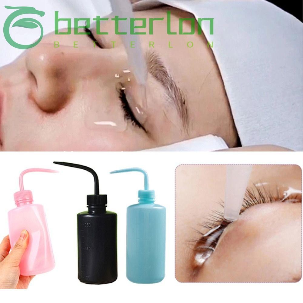 BETTER-LONTIME 2PCS Tattoo Squeeze Bottle, Plastic Eyebrow Remover Graft Lash Cleanser Bottle, Easy to Carry Skin Care Pink 250ML Washing Bottle Tattoo