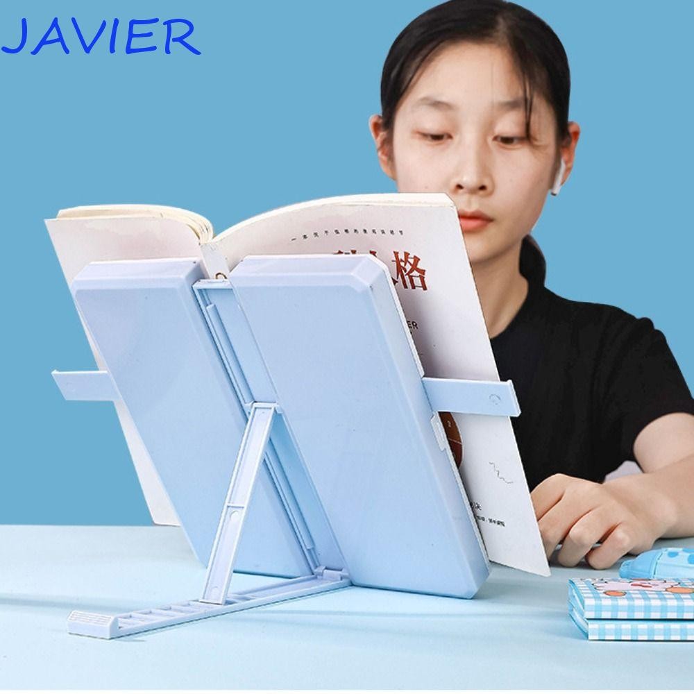 JAVIER Reading Bookshelf Pencil Box, Multifunctional Foldable Bookstand Pen Case, Non-slip Reading Bracket Gift Stationery Organizer 2-in-1 Book Holder Student