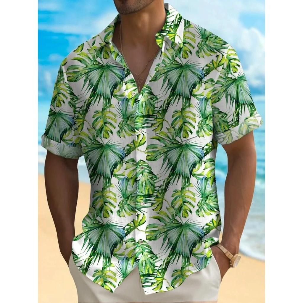 Hawaii beach shirt, casual men's shirt, outdoor and street wear, daily wear, fall collection, short sleeve, fashion, striped, suitable for men, 2024