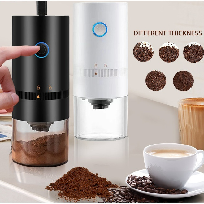 KAKIMI STEEL Electric Coffee Grinder USB Portable Wireless Coffee Bean Grinder Coffee Maker Machine Chargable