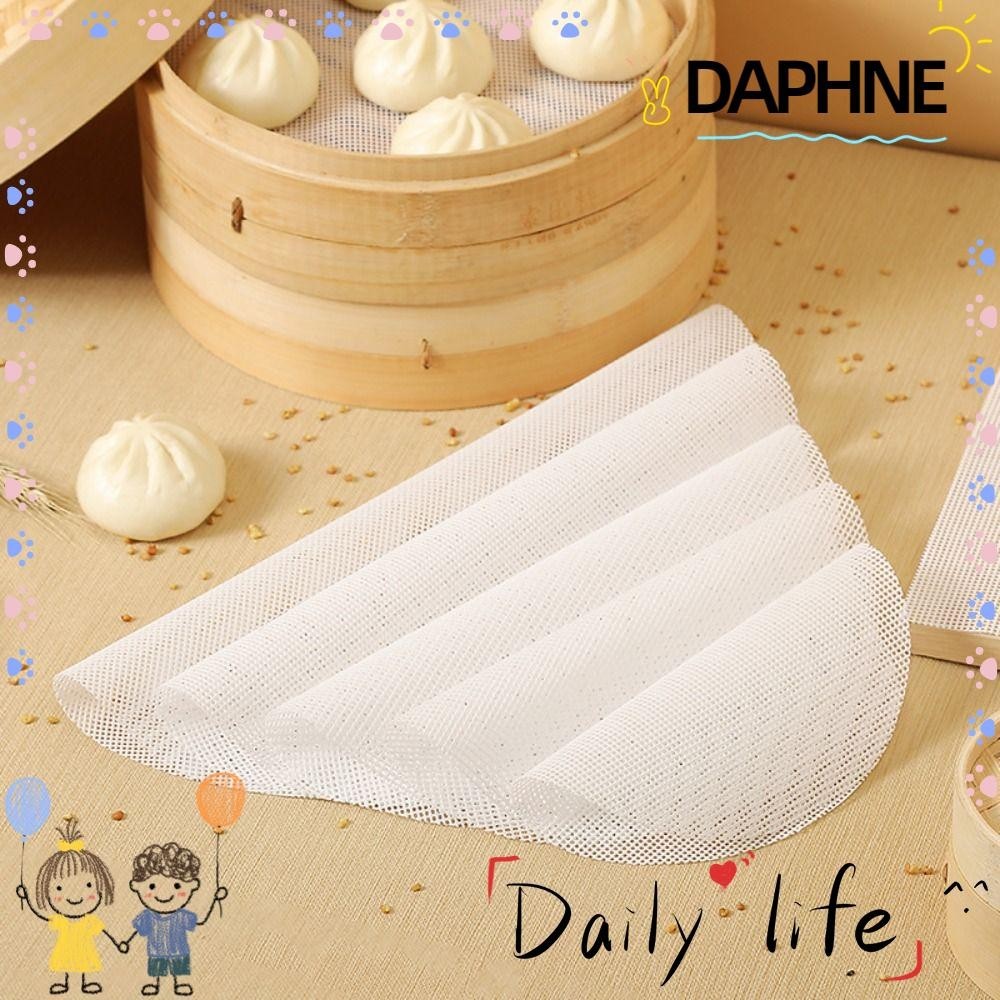 DAPHNE-HOME Round Steamer Mesh Pad, Kitchen Baking Accessories Reusable Silicone Dehydrator Sheets, Non-Stick Thickened Food Fruit Dryer Mats