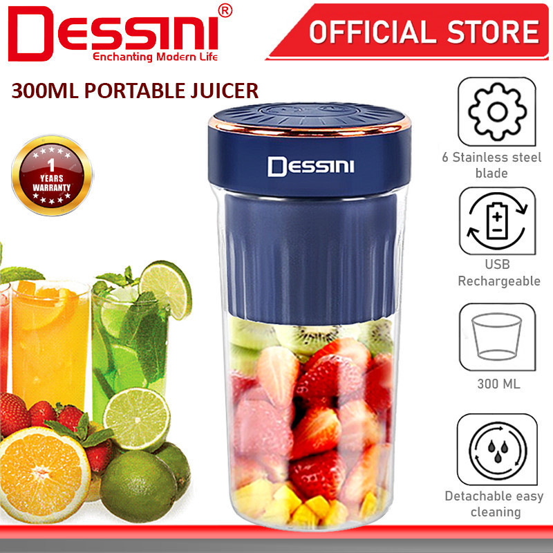 DESSINI ITALY 300mL USB Rechargeable Portable Bottle Juicer Blender Chopper Grinder Mixer Smoothie / Pengisar