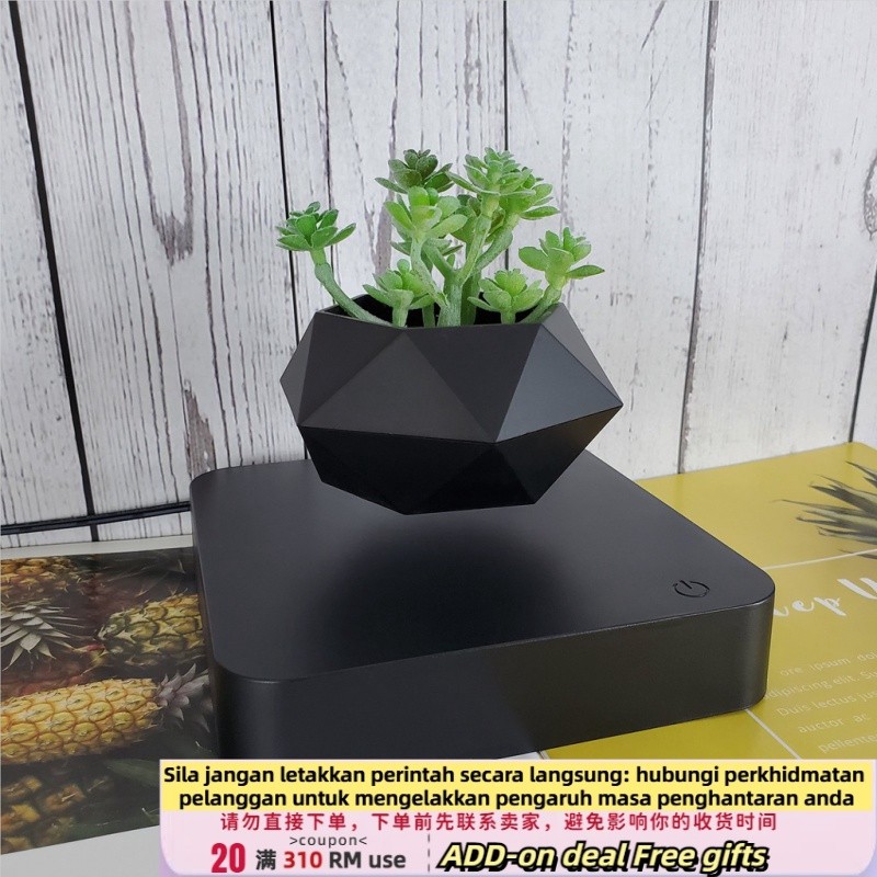 Get 7% coupon+gift】tic Levitating Flower Pot Nordic Floating Plant Pot Home Decoration Christmas Birthday Gift Planter B