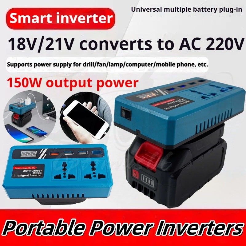Portable Power Inverters for 20V Battery Inverter 20v to 220v Converter with 4in1 USB,AC Outlet and Type-C FastCharging
