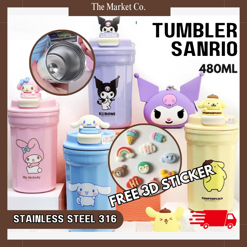 Sanrio 316 Stainless Steel Hot Cold Thermos Tumbler 480ML Coffee Cup Vacuum Cup Drinking Water Bottle