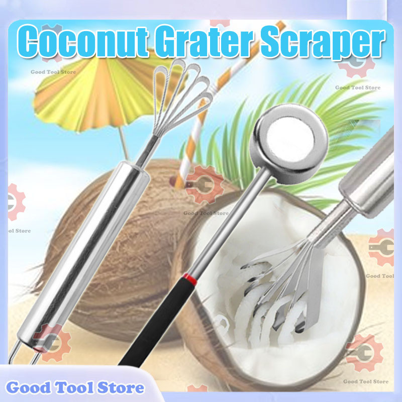 Stainless Steel Coconut Grater Scraper Fish Scales Scraper Scaler Remover Seafood Tools