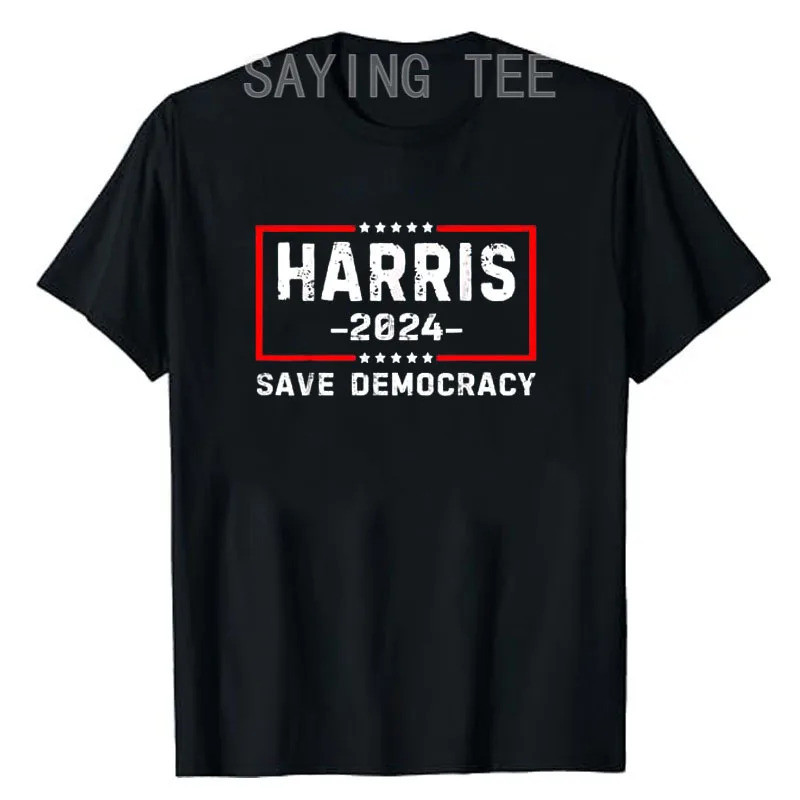 Kamala Harris- Harris 2024 US Flag Democratic President T-Shirt Humor Funny Letters Printed Debates Novelty Saying Campaign Tee