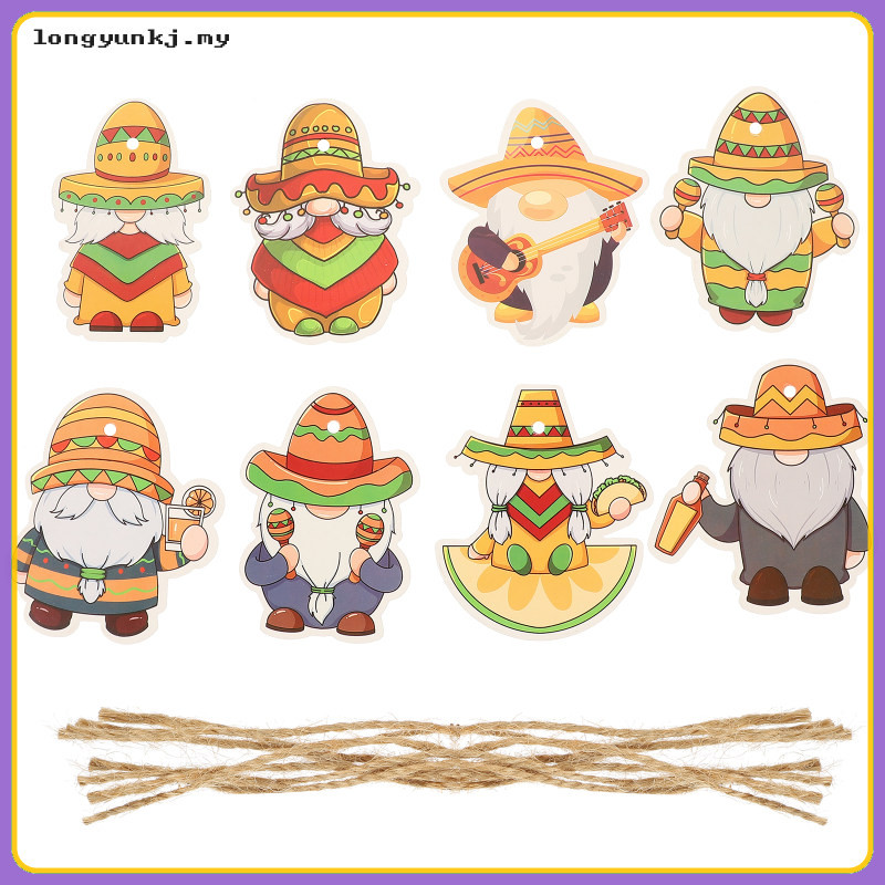 Cinco De Mayo Tree Ornaments Party Decorations Out Door Paper Gnome Pendant Emblems Mexican Gifts Crafts longyunkj