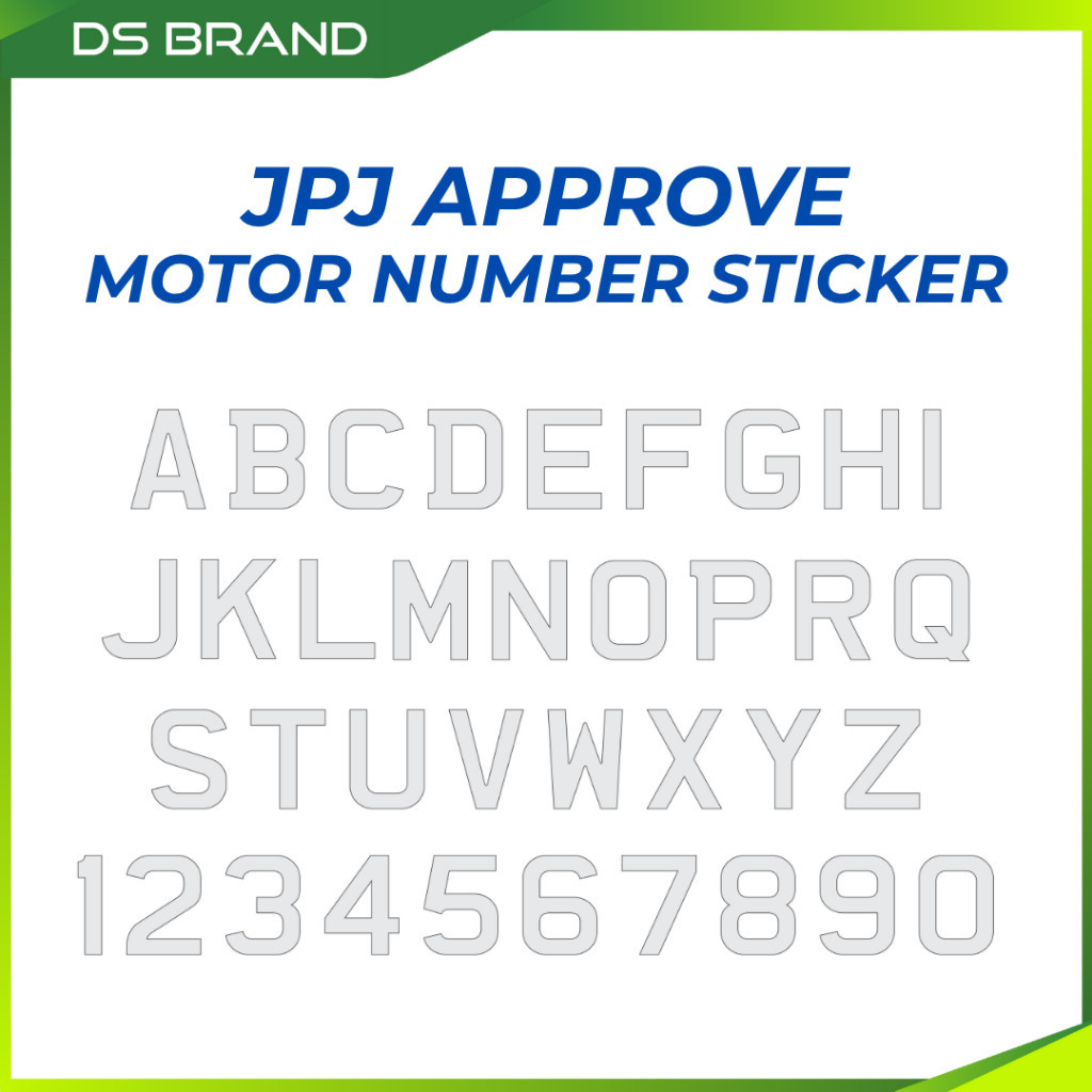Pelekat Plate Motor Nombor / JPJ Putih Approve / Sticker Nombor Plat Motor / JPJ Motor Plate Number  Sticker M5