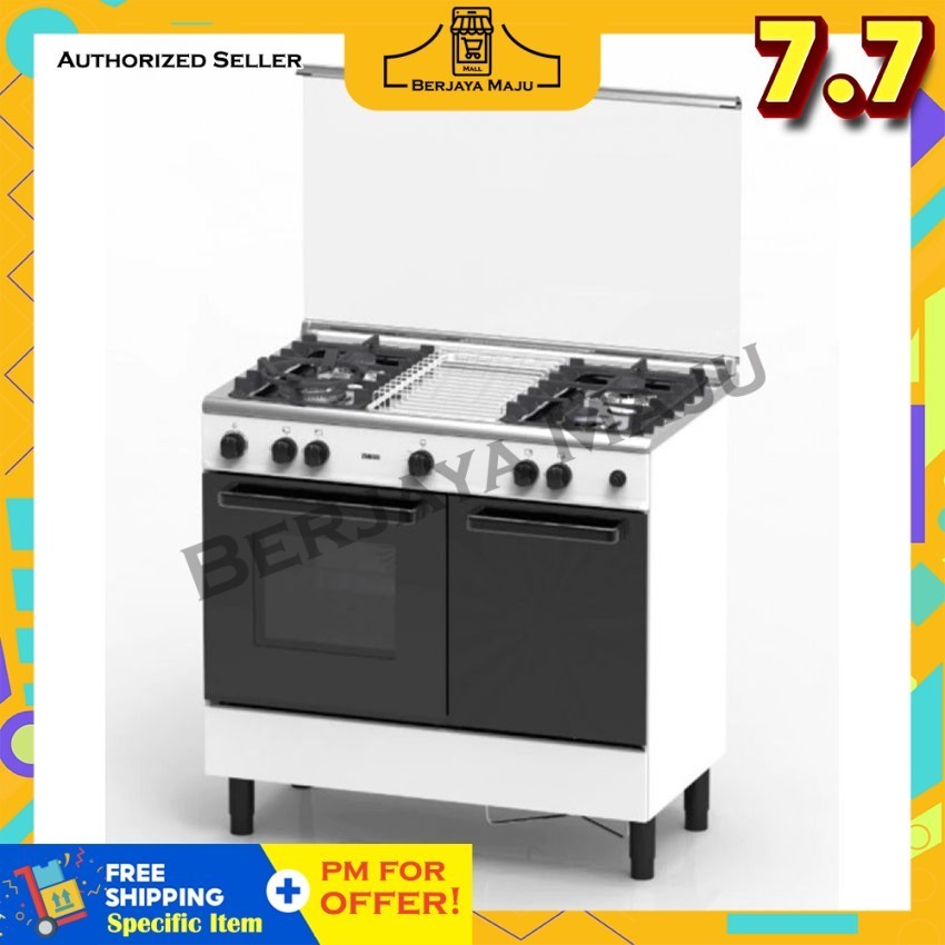 Zanussi 4 Burner 62L Free Standing Gas Cooker With Oven ZCG940W