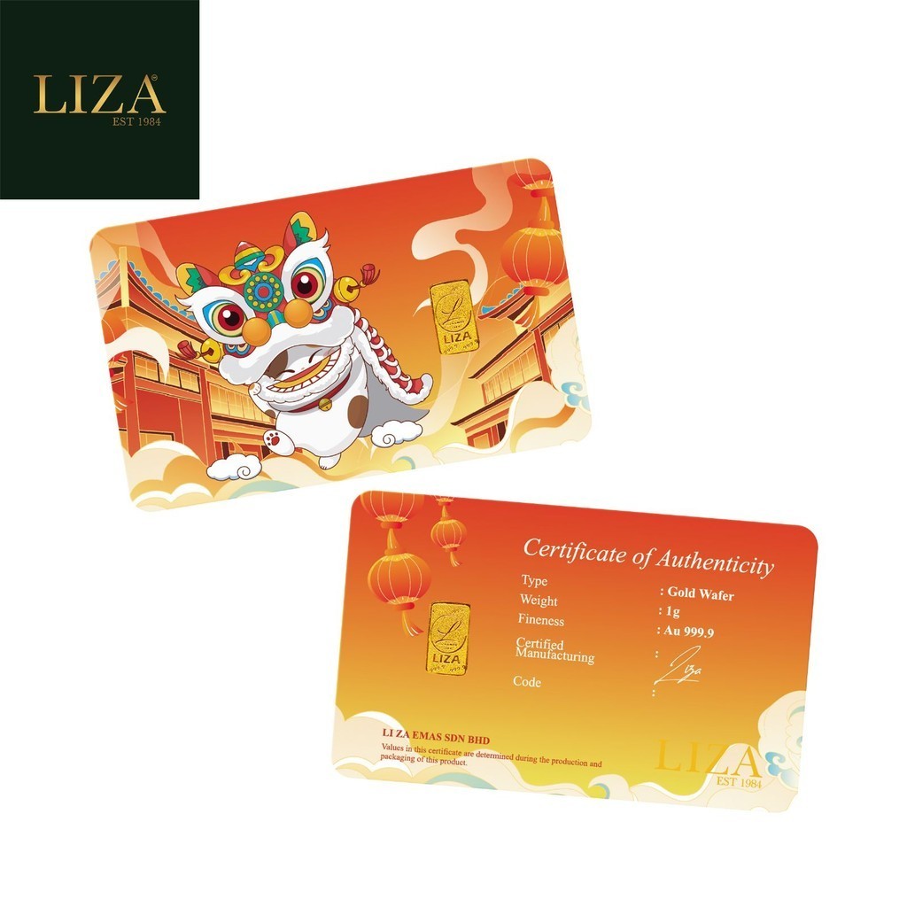 LIZA 999.9 Zhao Cai Mao Gold Bar (1g)