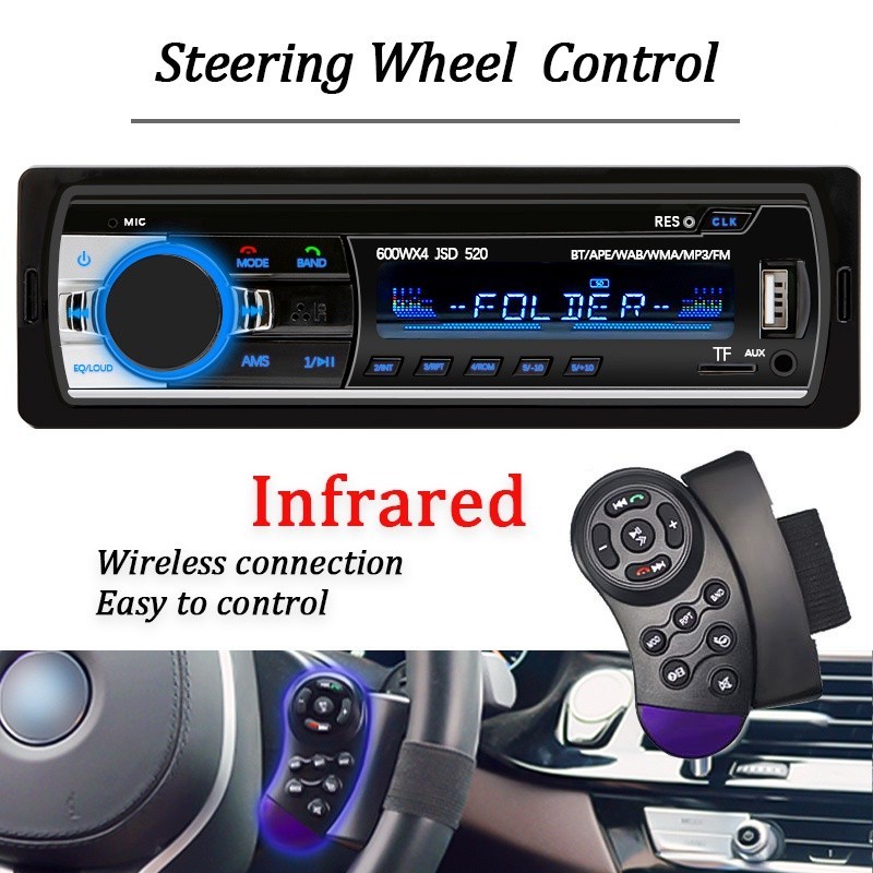 Premium Versatile Car radio Stereo 1 Din MP3 Player FM Audio Music USB SD Digital Bluetooth Dash Slot AUX Input Multi