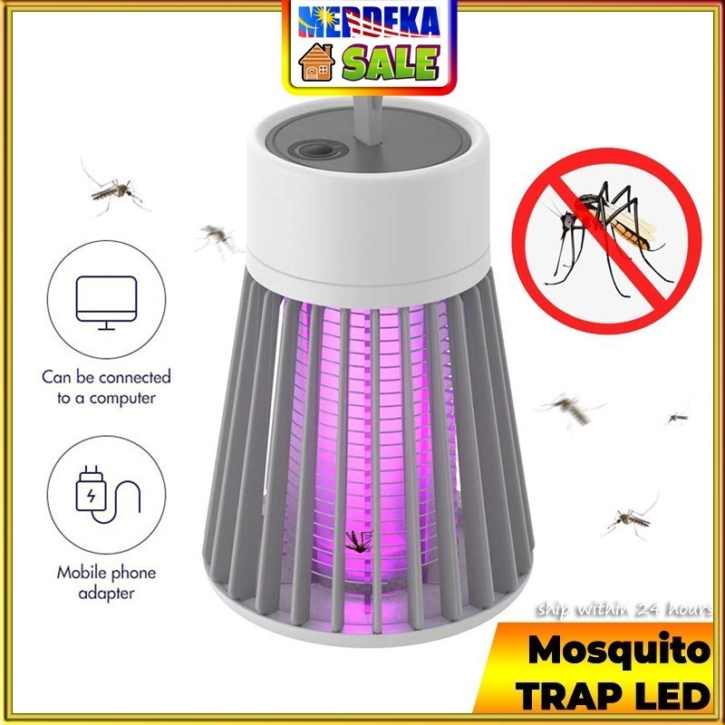 Mosquito Trap Killer LED Light / Electric Shock, Air Suck Insect Fly, Bug Trap Lamp Pest Catcher Nyamuk Serangga Killer