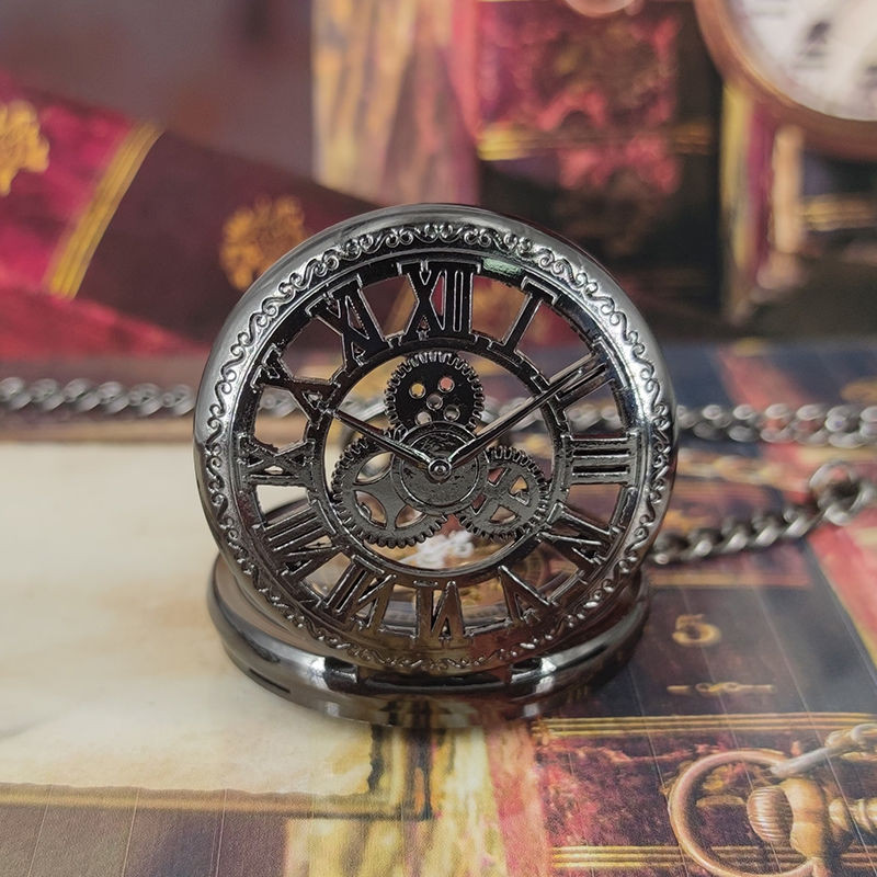 Gear Skeleton Mechanical Pocket Watch Tourist Watch Chain Steampunk Retro Flip Male Female Student Necklace Watch Pocket Watch Gear Skeleton Mechanical Pocket Watch Tourist Watch Chain Steampunk Retro Flip Male Female Stu