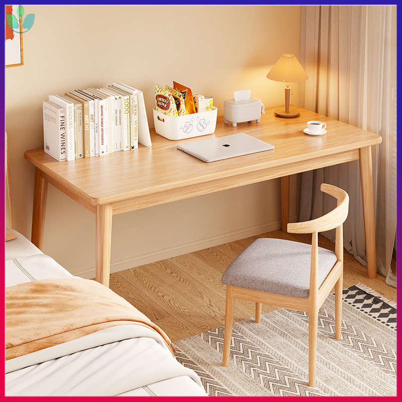 Desk Bookshelf Integrated Desk Student Home Learning Writing Desk Bedroom Desktop Computer Desk Solid Wood Leg Desk AWAV