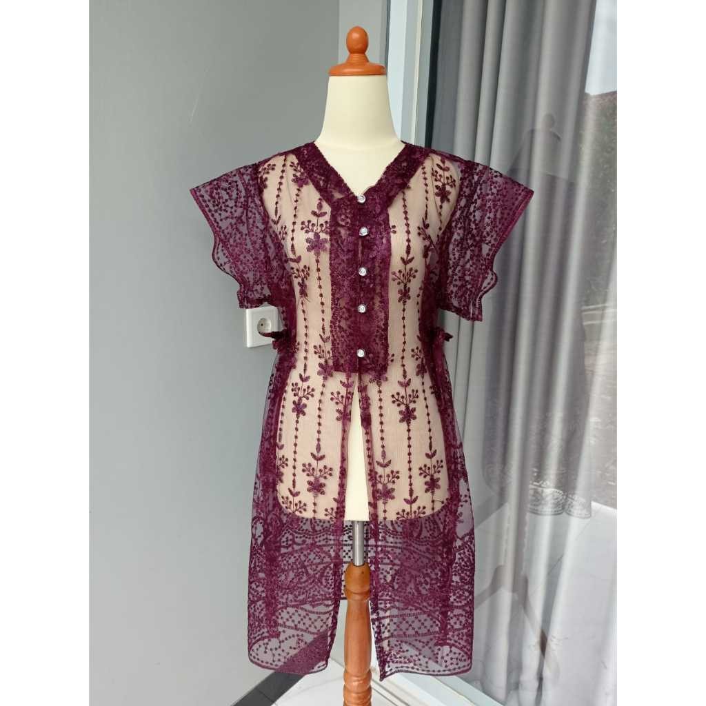 Brukat Kebaya Outer - Women's Kebaya Outer - Premium Tille Brukat